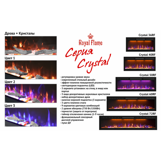 Настенный очаг Royal Flame Crystal 72 RF, изображение 5