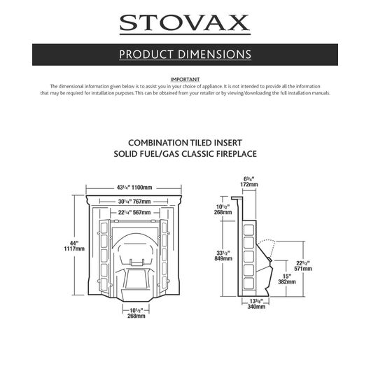 Топка STOVAX Combination Tiled Insert, изображение 3